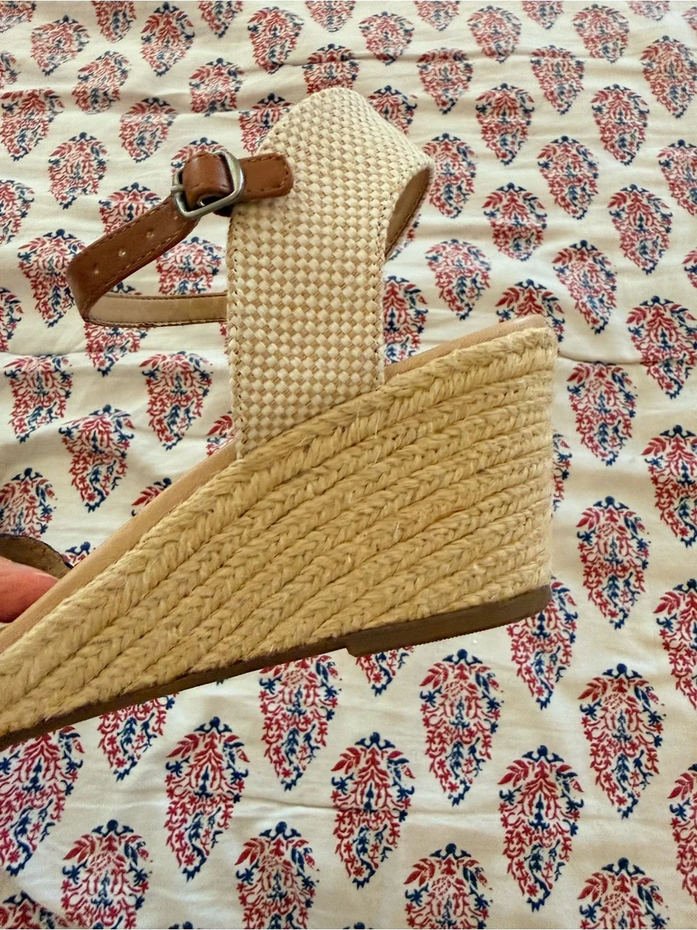 Lucky Brand Women’s Navy Braided Espadrille Wedge Sandals Size 10